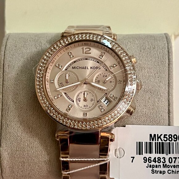 Parker Rose Gold-Tone Blush Acetate Watch NEW - Picture 3 of 5